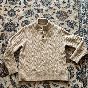 Marine Layer Davis Fisherman Heather Cream Sweater M